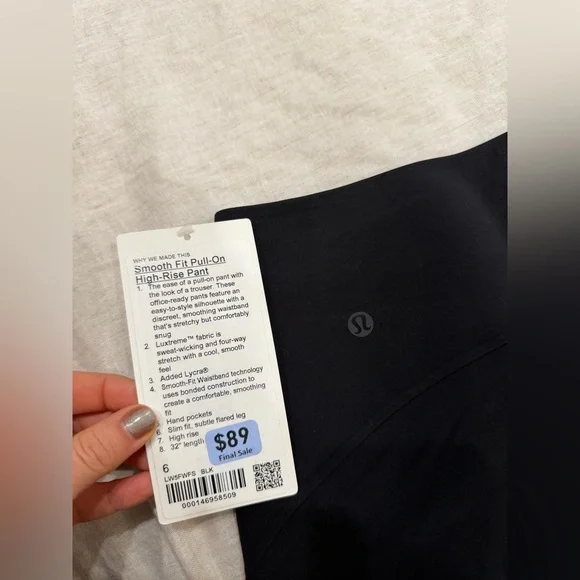 Lululemon smooth fit pull-on high rise pant (black) - Picture 3 of 4